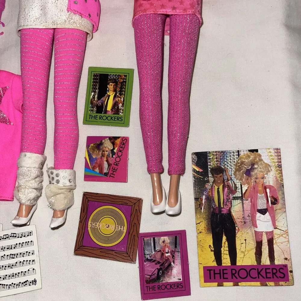 Vintage Mattel Barbie & the Rockers Dolls w/ Clothing Outfits 1985 1986